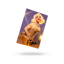 Load image into Gallery viewer, Gold Flapper Dress Signed Card